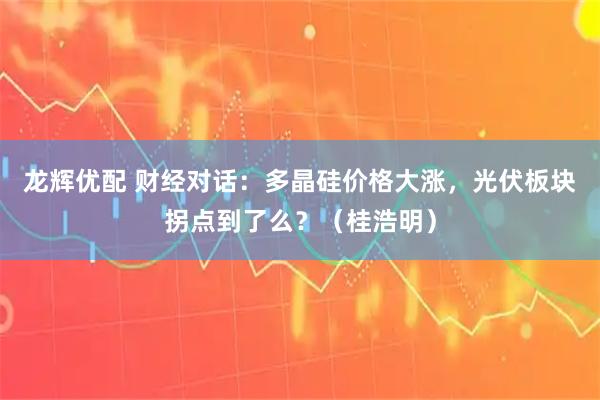 龙辉优配 财经对话：多晶硅价格大涨，光伏板块拐点到了么？（桂浩明）