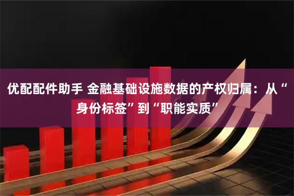 优配配件助手 金融基础设施数据的产权归属：从“身份标签”到“职能实质”